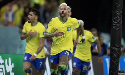 O atacante Neymar marcou o gol de número 77 pelo Brasil, diante da Croácia, na eliminação na última sexta-feira (9)