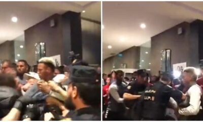 Os policiais entraram em conflito com os jogadores do Peru em um hotel na cidade de Madrid