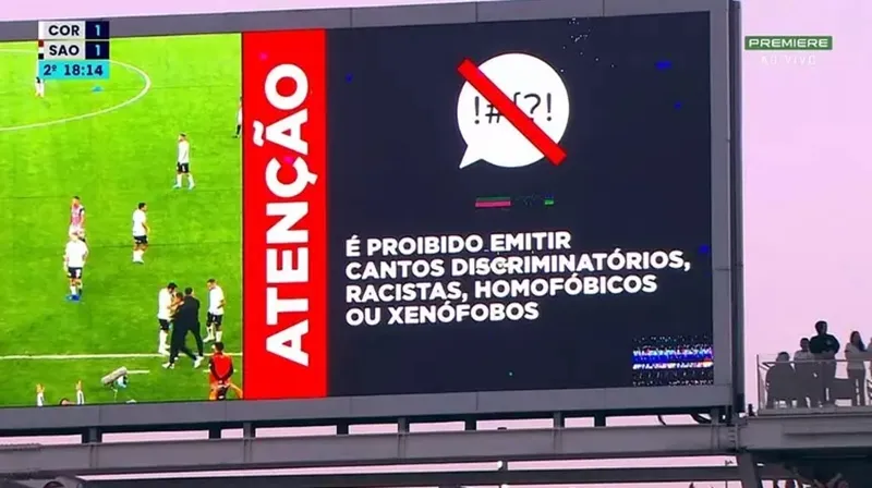 O STJD denunciará o Corinthians por conta dos cânticos homofóbicos no duelo contra o São Paulo