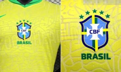 Detalhes como a posição do escudo da Confederação Brasileira de Futebol fazem parte do novo uniforme